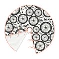 thumbnail image 3 of Halloween Christmas Tree Skirt - Vintage Bike wheel Pattern 30 Inches Christmas Tree Skirt for Halloween Holiday Indoor Home Christmas Tree Decorations with Three Ribbons, 3 of 7