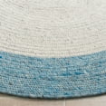 thumbnail image 3 of SAFAVIEH Braided Stephen Bordered Reversible Area Rug, Ivory/Blue, 6' x 9' Oval, 3 of 11