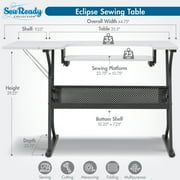 Sew Ready Eclipse Sewing and Craft Table in Black / White