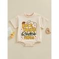 thumbnail image 2 of CIYCuIT Baby Girls Summer Cute Romper Short Sleeve Letter Print Jumpsuit Newborn Infant Crew Neck T-shirt Bodysuit for Casual Daily 3M 6M 12M 18M, 2 of 8