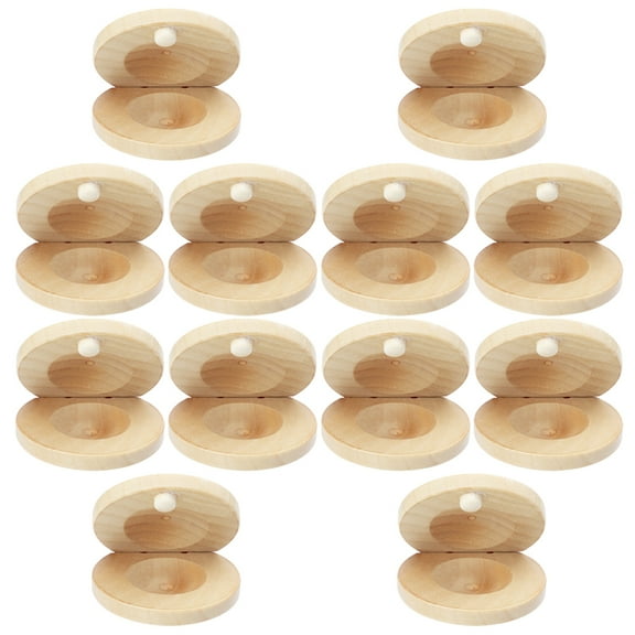 12 Pcs Finger Castanet Music Toys for Kids Percussion Instruments Wood Small Castanets Child Infant