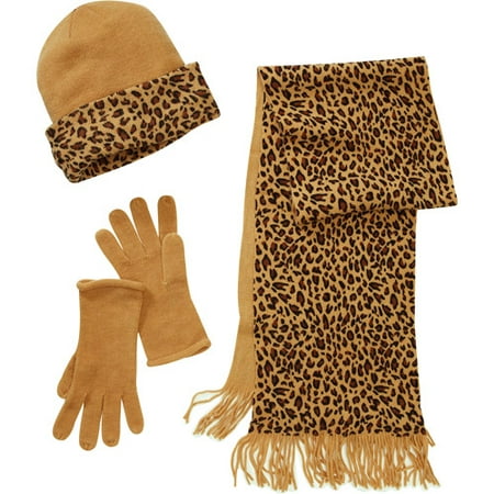 Women's 3-piece Animal Print Knit Set- H