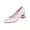 White, variant on Women's Fashionable Casual Wear Versatile Solid Color Closed-Toe Mid-Heeled One Kick Shoes Black 7