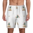 thumbnail image 3 of Uemuo Rabbit Blowing Dandelions Pattern Mens Swim Trunks Quick Dry Board Shorts with Mesh Lining, Stretch Beach Shorts Quick Dry No-Chafing Board Shorts-Large, 3 of 9