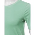 thumbnail image 4 of A2Y Women's Basic Solid Premium Cotton Short Sleeve Crew Neck T Shirt Tee Tops Light Sage 1XL, 4 of 5