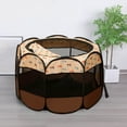 thumbnail image 4 of HHBEAUTY Portable Pet Cat Playpen for Indoor Cats Enclosed, Foldable Small Dog Puppy Playpen Crate Kennel Cage Outdoor with Top Roof, Pop Up Collapsible Kitten Play Pen Tent for Camping RV, 4 of 9
