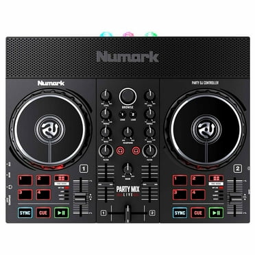 Numark Party Live DJ Controller Set with Lights, Speakers, Mixer for Serato Lite and Algoriddim Djay Pro AI