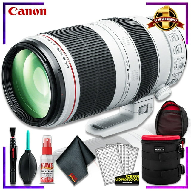 Canon EF 100-400mm F/10-5.6L IS Lens (Intl Model) + 10 Pouces Vivitar Premium Lens