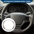 thumbnail image 2 of Unique Bargains Steering Wheel Cover Front for Car Vehicle Durable Round Shape Leather 1 Pcs Beige Gray Brown, 2 of 6