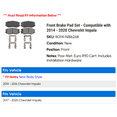 thumbnail image 2 of Front Brake Pad Set - Compatible with 2014 - 2020 Chevy Impala 2015 2016 2017 2018 2019, 2 of 2