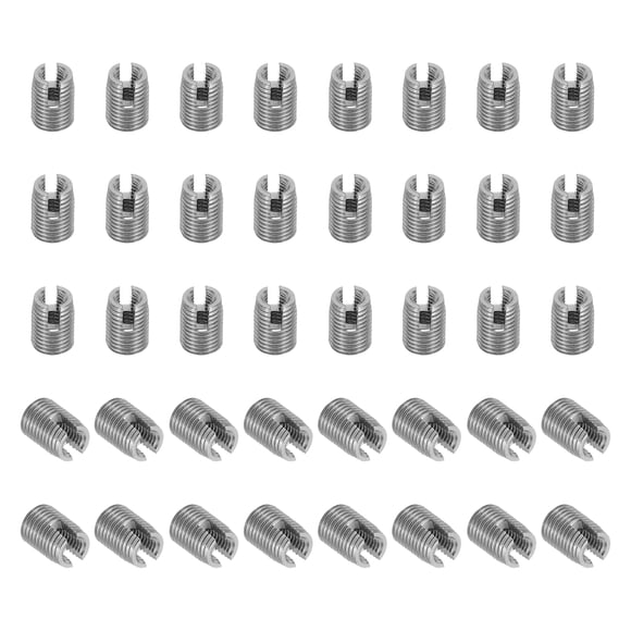 Uxcell 40 pack 303 Stainless Steel Self-Tapping Threaded Inserts M2.5 x M4.5 x 6mm