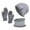 Y10-Grey, variant on Baberdicy Winter Beanie Hat Scarf Gloves, Women&Men Autumn Winter Warm Cute Wool Hat Scarf Gloves Slouchy Three Pieces Winter Snow Knit Cap Screen Mittens Scarves Sets Gifts for Women Men One Size