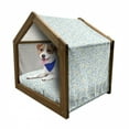 thumbnail image 1 of Starfish Pet House, Crab and Fish in a Cartoon Illustration of Underwater Fauna, Outdoor & Indoor Portable Dog Kennel with Pillow and Cover, 5 Sizes, Pale Green Pale Blue, by Ambesonne, 1 of 5