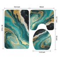 thumbnail image 3 of Teal Marble Gold Wave Pattern Bathroom Rugs Sets 3 Piece,Toilet Cover Set,Absorbent Non Slip Bathroom Mats Sets with U-Shaped Contour Rug Toilet Rug Set, 3 of 5