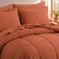 thumbnail image 3 of Aisbo King Comforter Set Seersucker 7 Pieces, All Season Luxury Bed in a Bag for Bedroom, Bedding Set with Comforters, Sheets, Pillowcases & Shams, Burnt Orange, 3 of 10