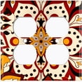 thumbnail image 5 of Metal Light Switch Plate Cover Colorful Black Red Mandala Flower Tile Pattern MDL026, 5 of 15