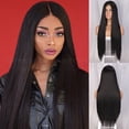 thumbnail image 2 of Long Straight Wigs for Women Synthetic Hair Wig Lace Front Wigs Middle Part Wigs Heat Resistant Fibre for Daily Party Use A5, 2 of 8