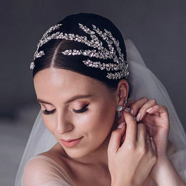 Diadema de boda con de imitación, hecho a mano de cristal con banda para el pelo nupcial Diadema A Hugo Diadema de boda nupcial