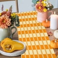 thumbnail image 4 of Orange Striped Table Runner, Autumn Thanksgiving Kitchen Dining Table Decoration for Home Party Decor 13x36 Inches, 4 of 9
