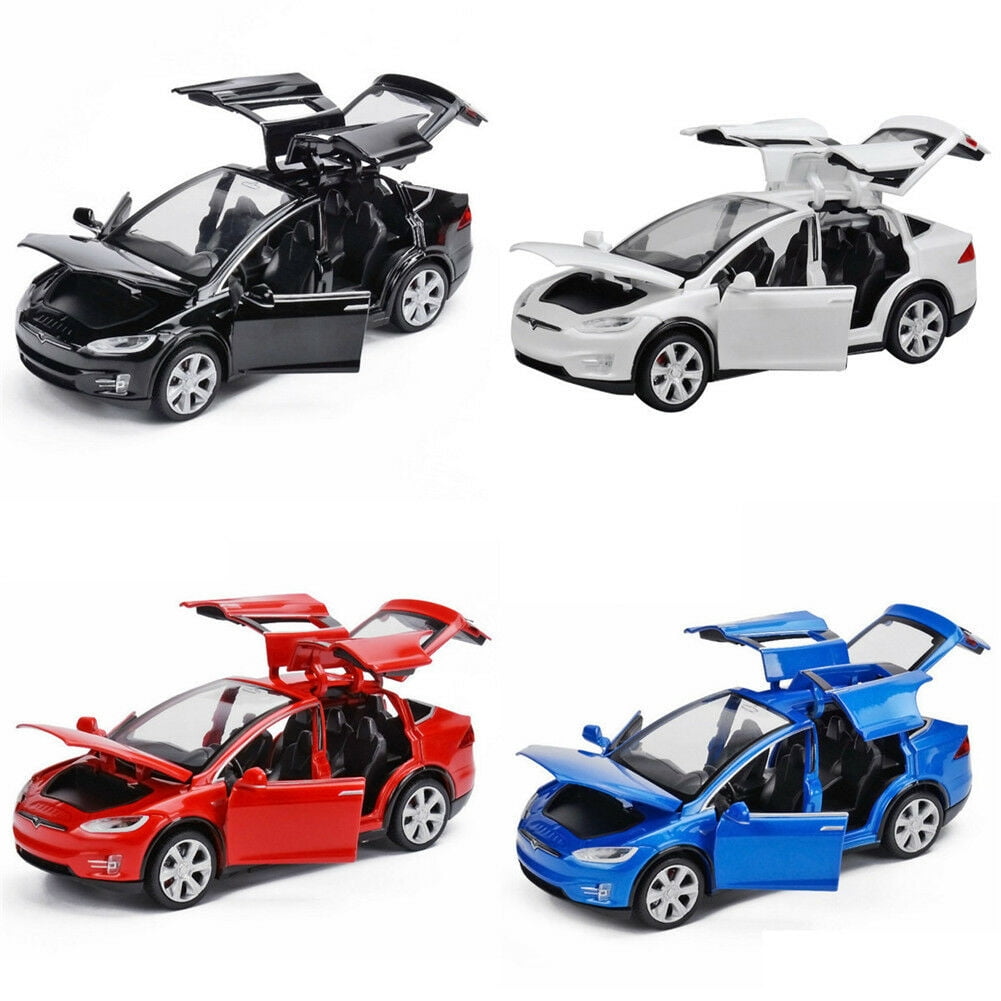Diecasts 1:32 Tesla X90 Car W/Light&sound Open Door Vehicles Model Toy Kids Gift 