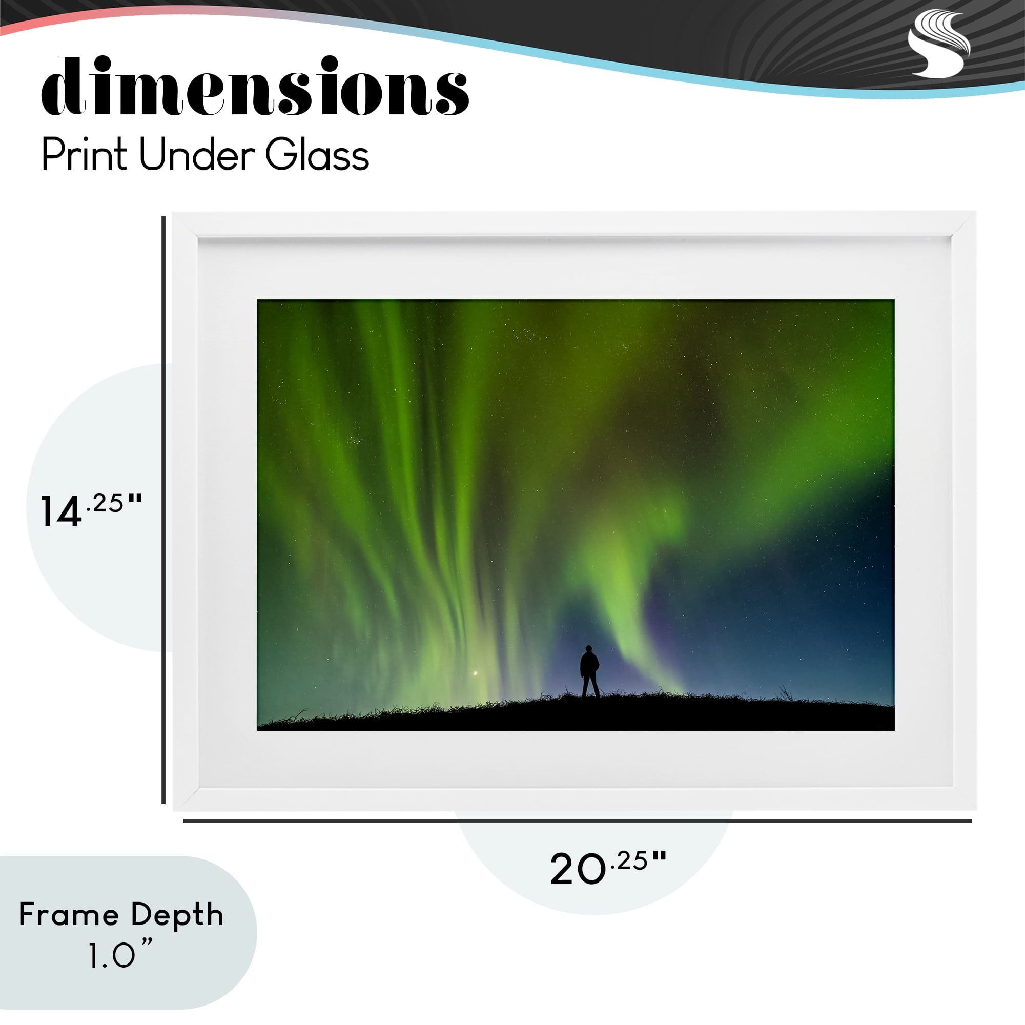 Stupell Industries Envelop Northern Lights Silhouette White Framed Print Under Glass, design by Shelley Carlisle