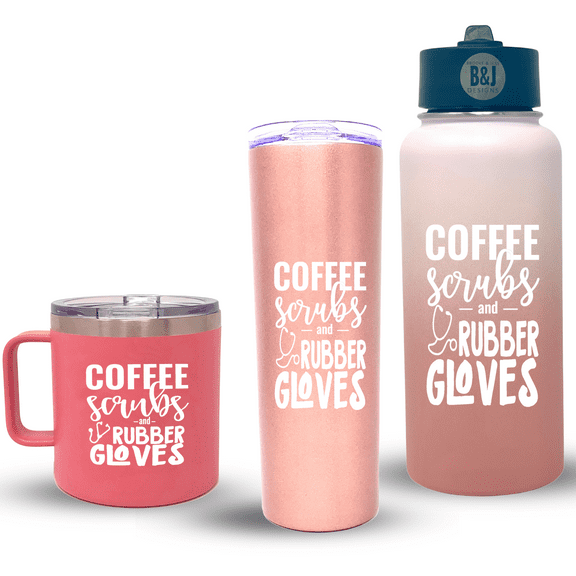Coffee Scrubs Coral 14 oz Camper Tumbler