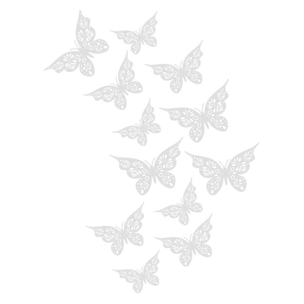 De Mariposas Huecas En 3D Para Decoración De Pared, Mariposas De Cartón Para Pared, Dormitorio, Baño, Decoración De Pasteles 12 Uds. Yuarrent HA040725-02