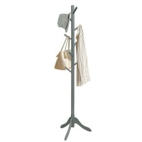 Giantex Wooden Tree Coat Stand, Height Adjustable Coat Rack w/8 Hooks & Tri-Legged Base, Standing Organizer for Office, Home, Hall, Entryway