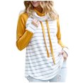 thumbnail image 2 of Jusqu'à 65 % de Rabais Chandail à Col Roulé Imprimé à Rayures Décontracté pour Femme Foulard Col Chandail Veste Blouse Foulard à la Mode en Liquidation, 2 of 7