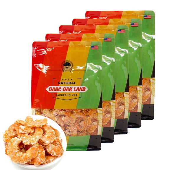 5LB Dried Shrimp Florida Sun Died Shrimp, USA Dried Seafood Fresh-Caugh Dehydrated for Snacks, Seafood Salad, Pad Thai or Soup Large 5x 16OZ/Bags