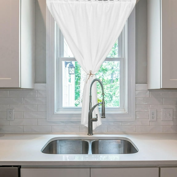 Masteelf Semi Sheer Curtain Self Adhesive Blackout Curtain Light Filtering Sheer Window Curtain For Living Room Bedroom