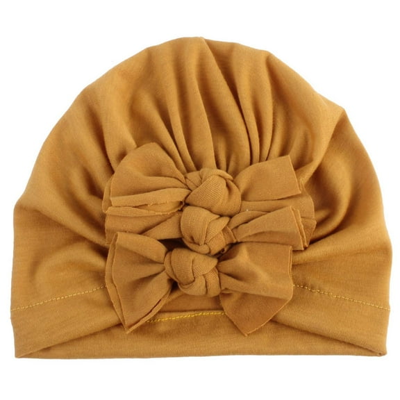 Odeerbi Baby Hats Boys Girls Hats Toddler Cute Knitted Cloth Solid Color Pleated Bow Hat Headwear Accessories