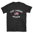 thumbnail image 1 of East Lansing Michigan Patriot Men's Cotton T-Shirt, 1 of 1