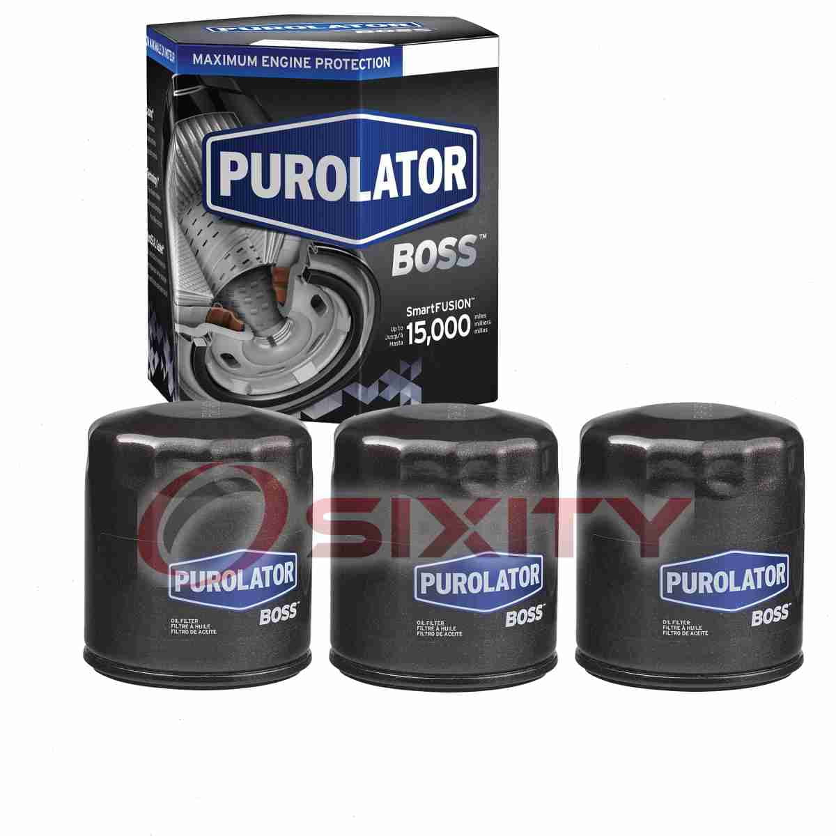 3 pc Purolator BOSS PBL10241 Engine Oil Filters for Oil Change Lubricant Filters