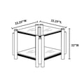 thumbnail image 5 of Gold Stainless Steel End Table, 20 Inch Square, Double-layer Clear Tempered Glass, Storage For Living Area, 5 of 5