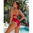 thumbnail image 3 of SMZ Womens One Piece Swimsuit Tummy Control Bathing Suit Sexy Flattering Cheeky High Cut Out Cute Ladies Swimwear, 3 of 6