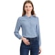 thumbnail image 1 of Allegra K Blusas Con Botones Y Cuello En Punta De Manga Larga Puntos suizos Office Para Mujer Gris azul M, 1 of 6