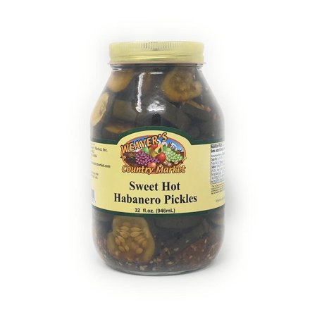Weaver's Country Market Sweet Hot Habanero Pickles (1 Quart Jar)