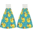 thumbnail image 2 of 1 Pcs Hanging Towels, Dish Towels Cute Duck Swimming Absorbent Hand Towels with Hanging Loop Washcloth for Bathroom Kitchen, 2 of 7