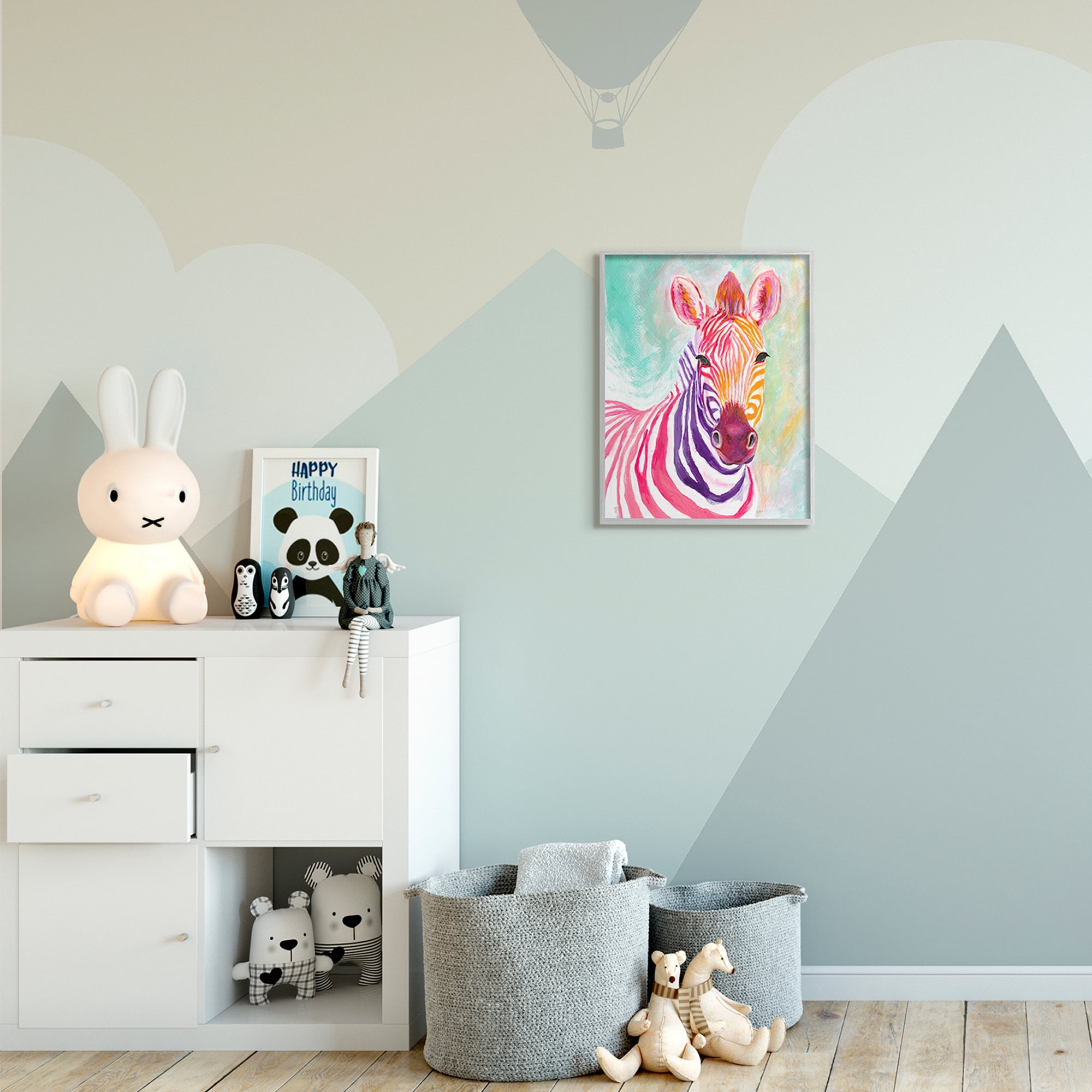 Stupell Industries Warm Tone Zebra Stripes Safari Animal Portrait Grey Framed, 16 x 20, Design by Elvira Errico