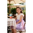 thumbnail image 4 of Toddler Girls Summer Double layered Tutu Dress Tulle Dresses Fluffy Sundress with Sequined Mesh & Bowknot Belt Party Princess Outfit for 4-5 T Kids, Purple, 4 of 14