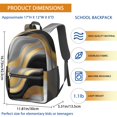 thumbnail image 3 of Grey and Gold Marble Pattern 17" School Backpacks for Teens,Waterproof Oxford Fabric,S-Shape Padded Straps for School,Travel,Hiking,Camping, 3 of 6