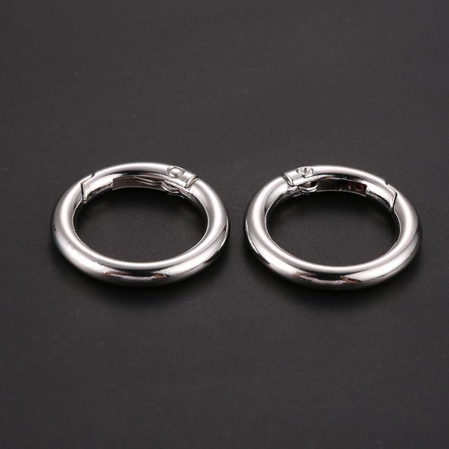 Bolsa 2 anillos de gatillo circulares de metal de 2 cm, accesorios de bricolaje, aleación para Bolso (plata)