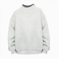 thumbnail image 5 of Ladies Plain Mock Neck Sweatshirt Long Sleeve Loose Soft Everyday Wear Solid Color Casual Jumper, 5 of 7
