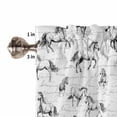thumbnail image 5 of Kitchen Curtains 54 Inches length, Black Horse Window Treatment Curtain Drapes, Watercolor Vintage Animals Thermal Insulated Drapes for Basement Hotel RV, 42"x54", 2 Panels, 5 of 7