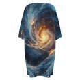 thumbnail image 5 of Blue And Teal Nebula with Golden Particles Sleepshirts For Sleeping Travels Loose Sleepdress Pajama Dress Soft Nightdress Sleepwear, 5 of 7