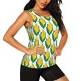 thumbnail image 2 of Fuzoiu Corn Cob Print Women's Workout Tank Top,Athletic Racerback Sports Tank,Tops Sleeveless Running Loose Fit Yoga Tops,Active Shirts for Yoga, Running, and Gym-Small, 2 of 7