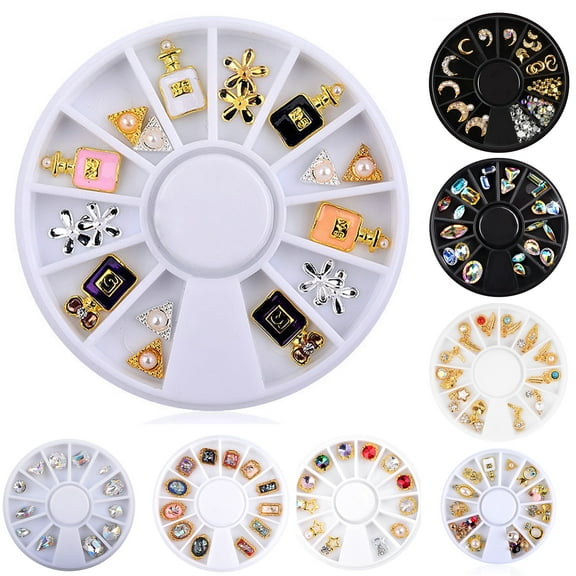 dianhelloya Nail Art Supplies 3D Colorful Glass Rhinestones Nail Decoration Manicure DIY Jewelry Accessory