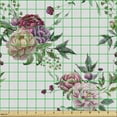 thumbnail image 2 of Floral Sofa Upholstery Fabric by the Yard, Botanical Blossoms of the Season Romantic Flowers Roses Natural, Decorative Fabric for DIY and Home Accents, Off White and Reseda Green by Ambesonne, 2 of 5