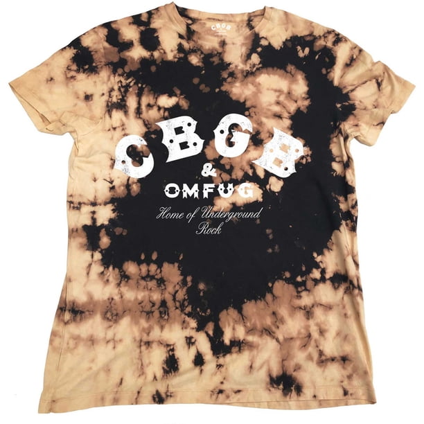 CBGB - Camiseta Teñida con Nudos para Adultos Unisex (Tostado, Negro)